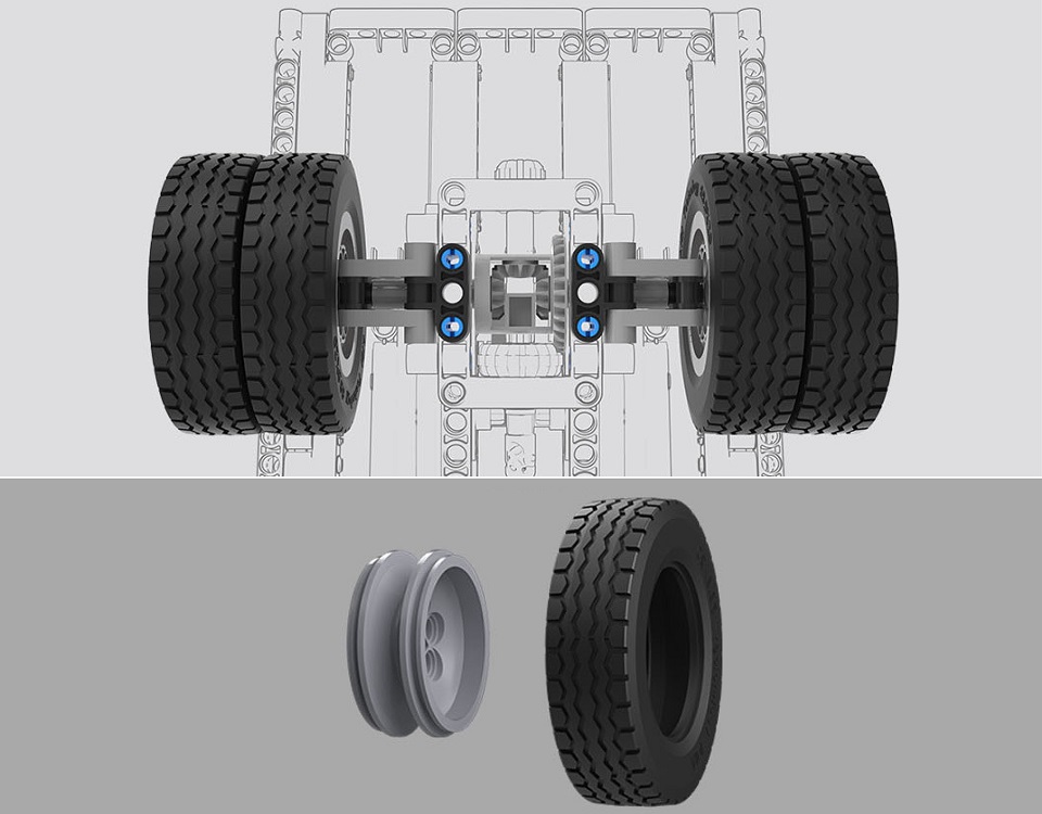 Игрушка трансформер MiTu Building blocks Mine Truck шины и колеса