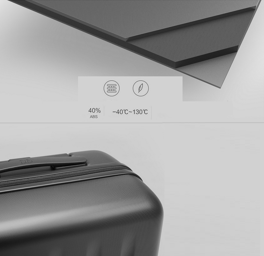 Чемодан Xiaomi 90 Points Suitcase Dark Grey Magic Night 28'' в дороге