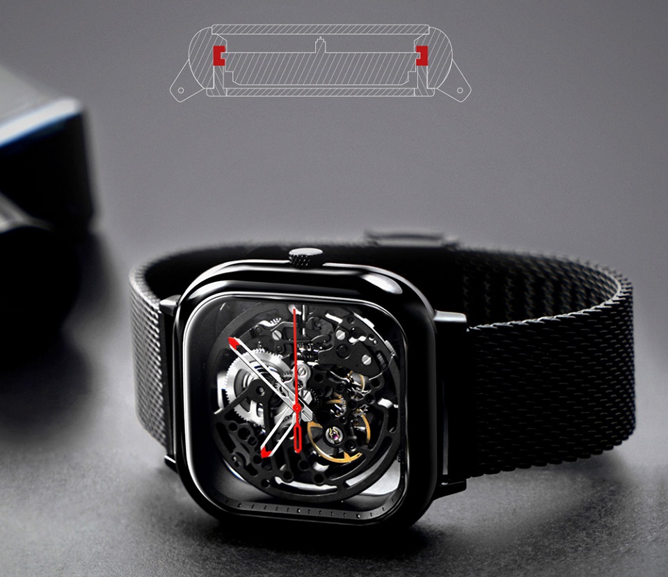 Часы GIGA Design full hollow mechanical watches устойчивость к тряске