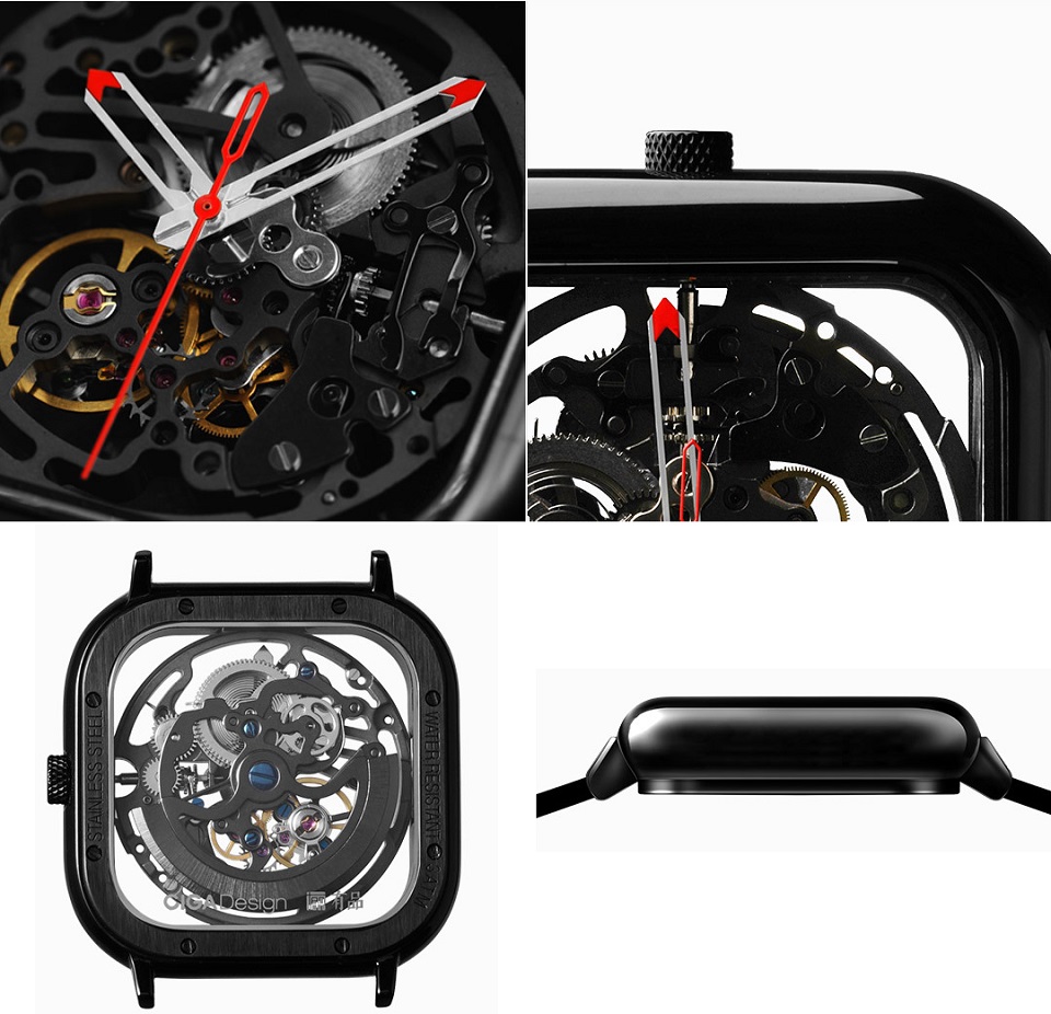 Часы GIGA Design full hollow mechanical watches элементы механизма