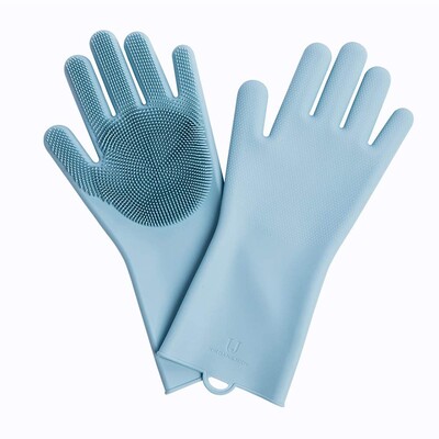 Перчатки силиконовые для уборки Xiaomi Jordan&Judy Silicone Gloves Blue