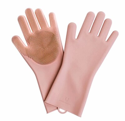 Перчатки силиконовые для уборки Xiaomi Jordan&Judy Silicone Gloves Pink