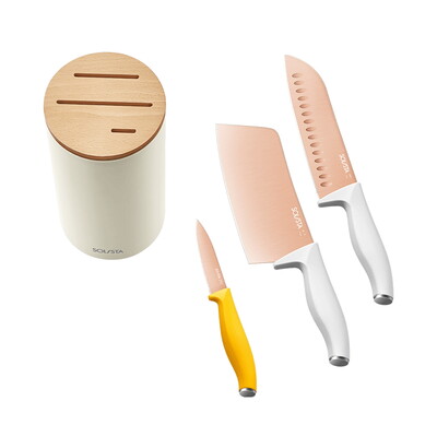 Набор кухонных ножей Xiaomi Solista Titanium Rose Gold Tool Set (4 pcs)