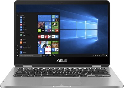 Ноутбук Asus VivoBook Flip 14 TP401MA-EC296T (Intel Pentium N5030 1100MHz/14"Touch/1920x1080/4GB/128GB SSD/Intel UHD Graphics/Wi-Fi/Bluetoot/Windows 10 Home) Серый 90NB0IV1-M08990