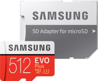 Карта памяти Samsung EVO Plus 100 Mb/s microSDXC UHS-I U3 512 ГБ (MB-MC512GA)