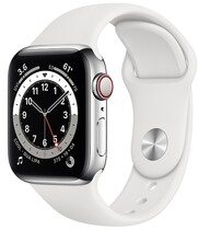 Часы Apple Watch Series 6 GPS + Cellular 40mm M06T3 Silver Stainless Steel Case with White Sport Band