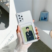 Накладка силиконовая с отсеком для карты с защитой камеры для Samsung A23 прозрачная