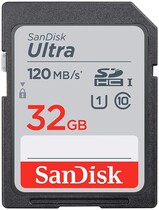 Карта памяти SanDisk SDHC 32GB Class 10 UHS-I R 120 МБ/с