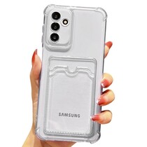 Накладка силиконовая с отсеком для карты с защитой камеры для Samsung A34 прозрачная